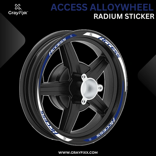 Alloy Wheel Radium Sticker for Access 125 | Printed in Premium Radium with FPF (Fade Protection Film), Waterproof, Precut Sticker, Pack Of 1